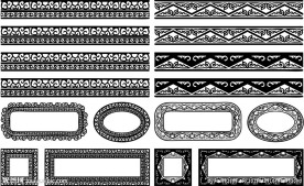 矢量 花边 边框