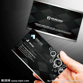 尊贵黑色个性名片模板