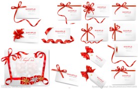 时尚花纹蝴蝶结丝带卡片