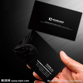尊贵黑色个性名片模板