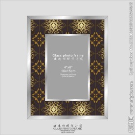 金色花纹玻璃相框