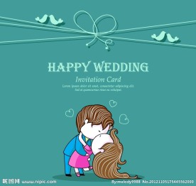卡通婚礼请柬背景