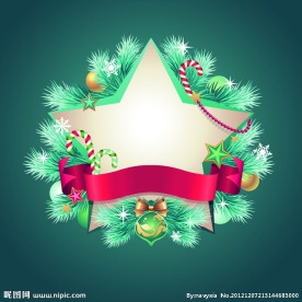 圣诞边框丝带横幅