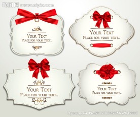 节日蝴蝶结丝带卡片