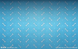 骨头平铺蓝色背景图片