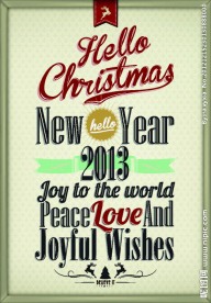 复古老式的圣诞新年文字字体排版