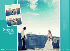 海边唯美婚纱摄影PSD模版