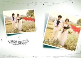 野外唯美婚纱摄影PSD模版