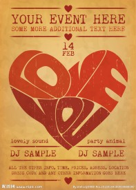 情人节桃心海报 情人节矢量素材