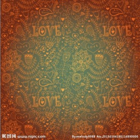 手绘情人节花纹背景