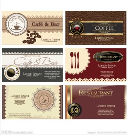 咖啡厅名片卡片 西餐厅名片