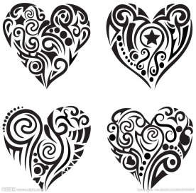 手绘情人节心型图标