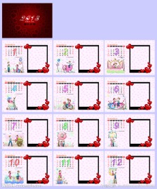 韩国情侣插画模版