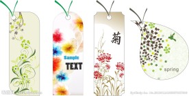 矢量花纹书签设计