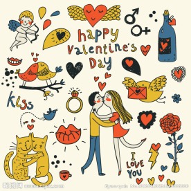 手绘情人节背景