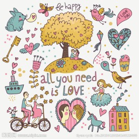 手绘情人节背景