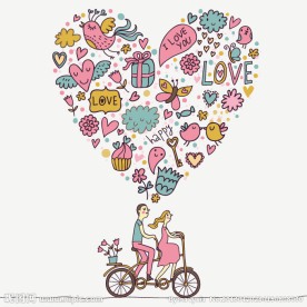 手绘情人节背景