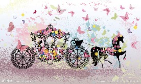 欧式婚礼马车 浪漫蝴蝶鲜花