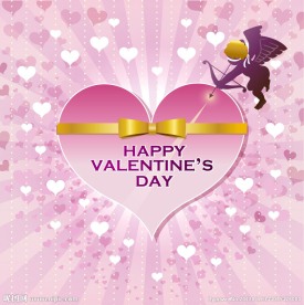粉色情人节爱心天使