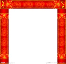 节日喜庆门柱
