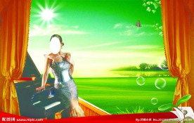 房地产 美女 窗帘