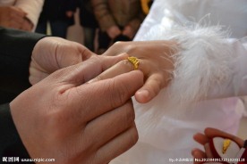 结婚戴戒指特写