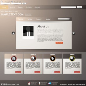 商务网站模板设计矢量