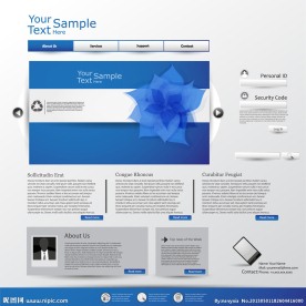 商务网站模板设计矢量