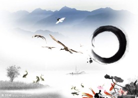 山水墨画背景