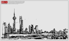 城市剪影矢量图