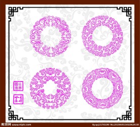 古典龙纹传统花边图案