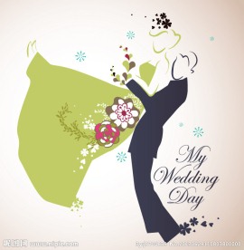 结婚婚礼主题插画矢量