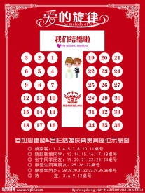 中式餐位婚礼指示牌