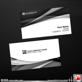 黑色个性名片模板