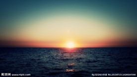 海面日落