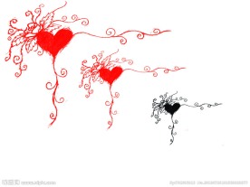 边角花纹心形笔刷