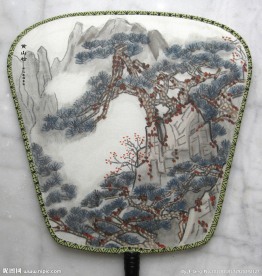 扇面 国画黄山松