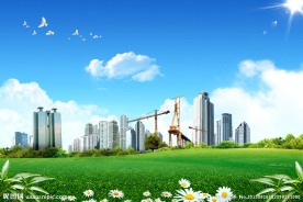 蓝天白云城市