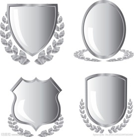 麦穗花纹花边矢量盾牌