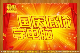 国庆低价学电脑展板