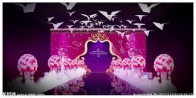 紫色唯美婚礼现场设计