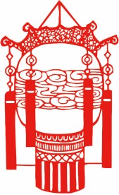 矢量剪纸灯笼彩灯素材