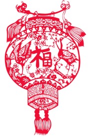 矢量剪纸灯笼彩灯素材