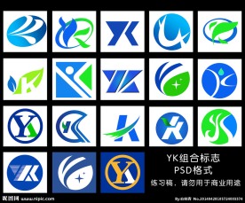 YK组合标志LOGO