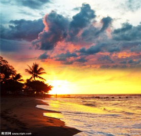 海边夕阳风光