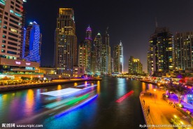 迪拜城市夜景