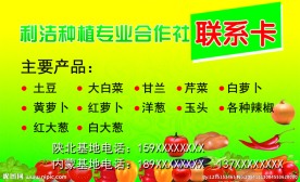 蔬菜店联系卡
