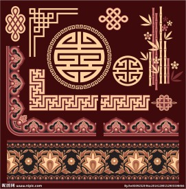 复古中式花纹 底纹