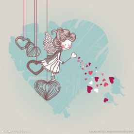 卡通情人节插画矢量素材