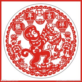 猴年剪纸
